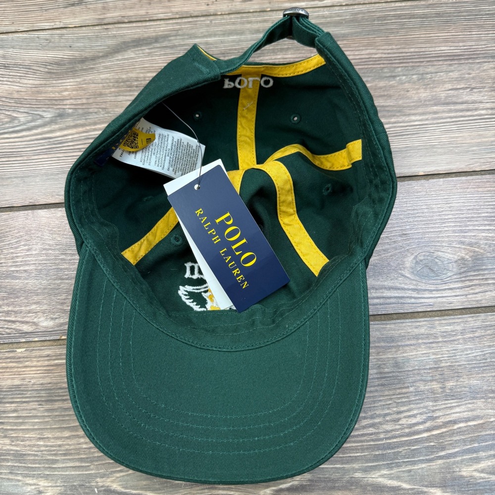 Polo Ralph Lauren Mens P-Wing Ball Cap Green Winged Foot Polo 67 Adjustable NEW - Picture 3 of 6